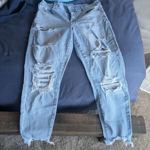 American Eagle Outfitters Blue Boyfriend Jeans Distressed